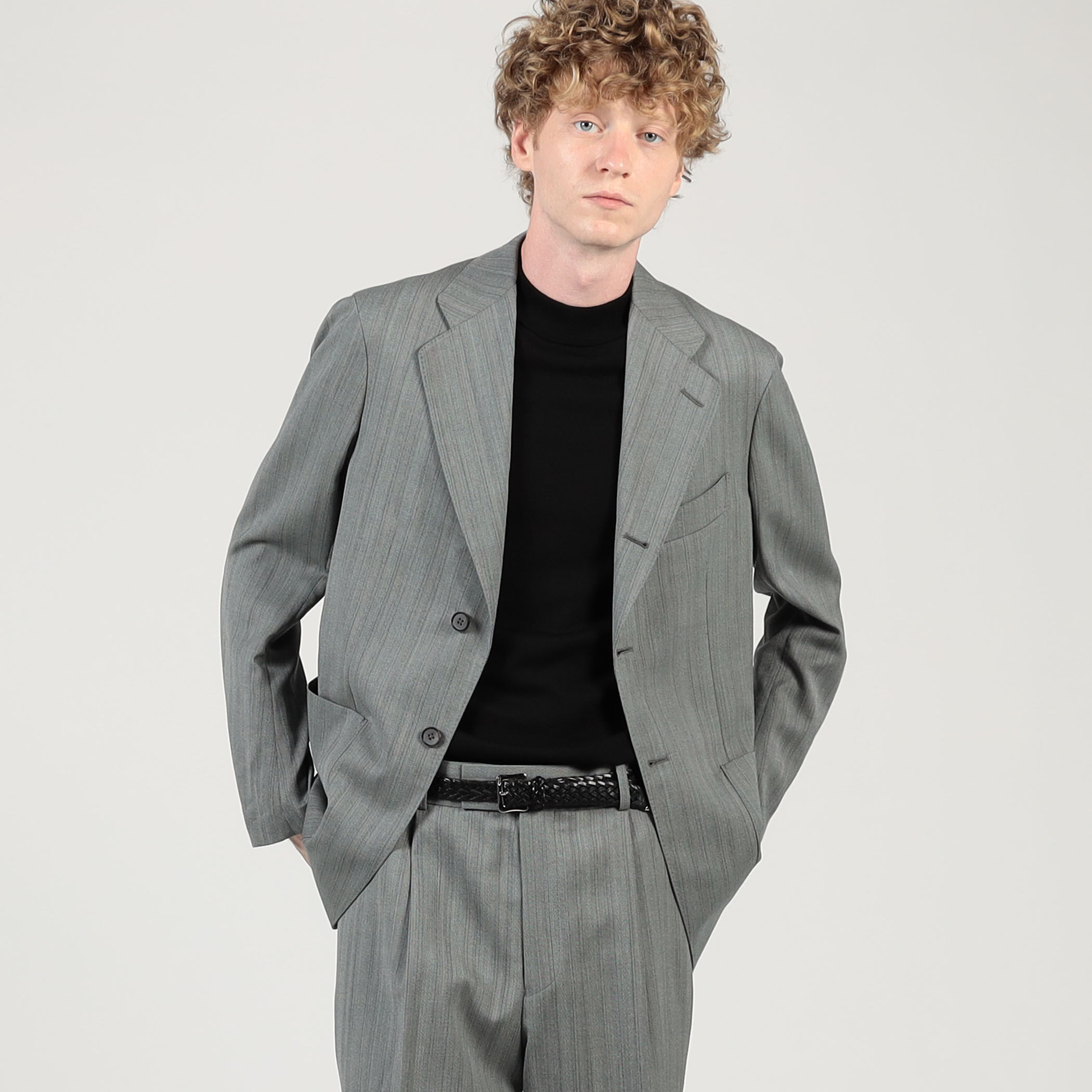 サイズ3 マーティーアンドサンズ アンコンシングルジャケット 撚杢へリンボーン MAATEE&SONS ヘリンボーン アンコンシングルジャケット