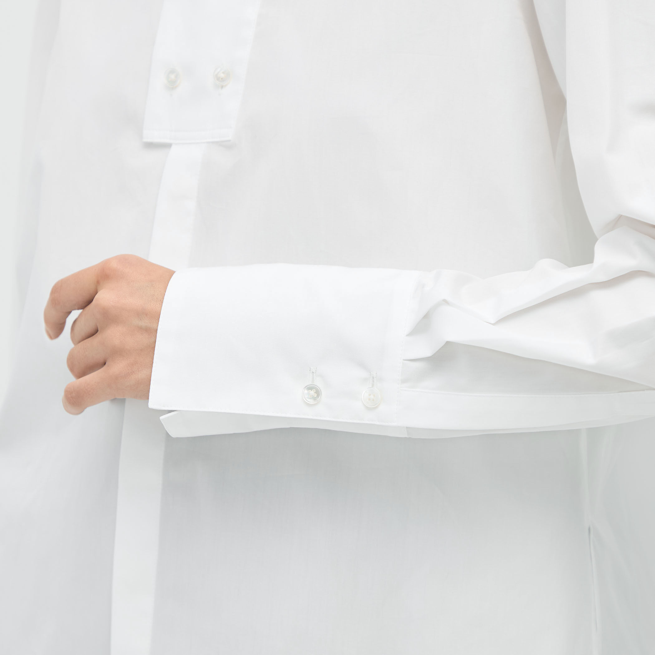 コットンブロードコンビ ダブルボタンシャツ｜トゥモローランド