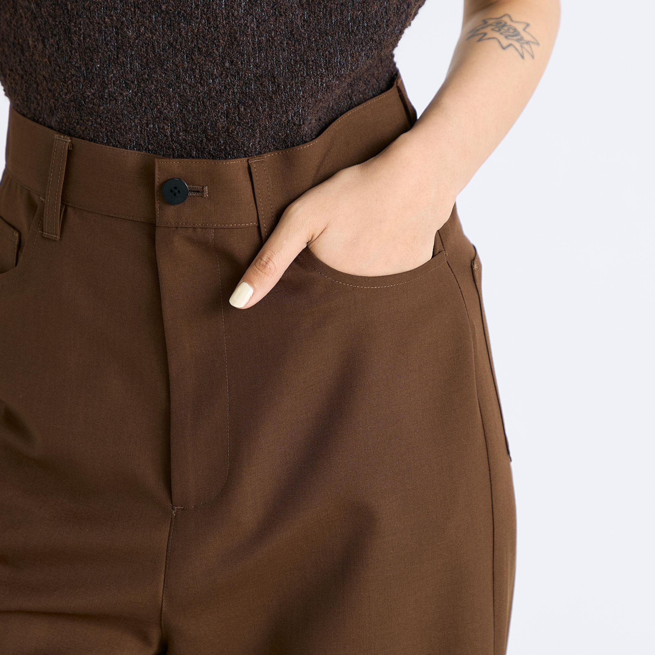 ウールポリエステルドスキン フレアパンツ｜トゥモローランド 公式通販