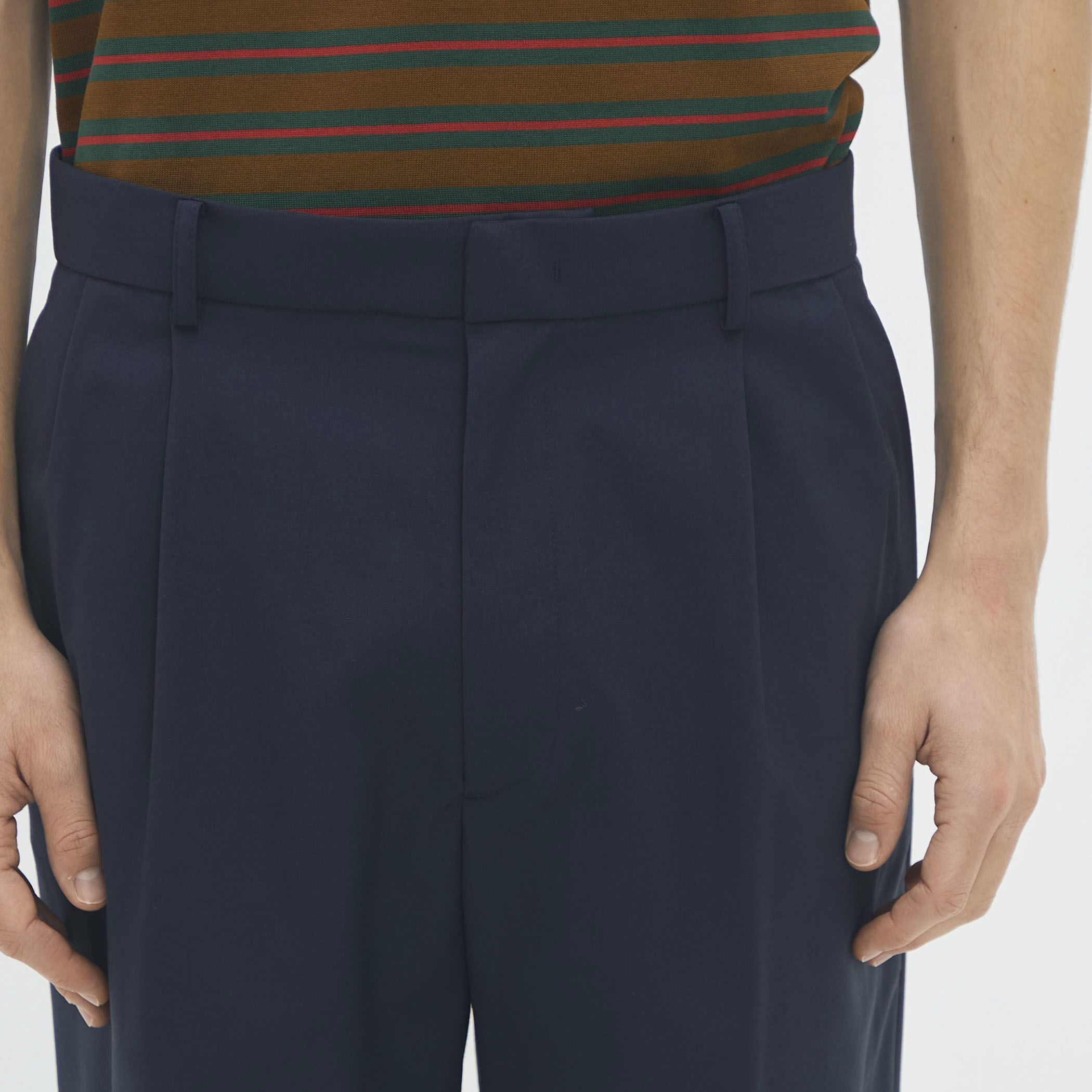 ウールタイプライター サイドライン2タックパンツ｜トゥモローランド