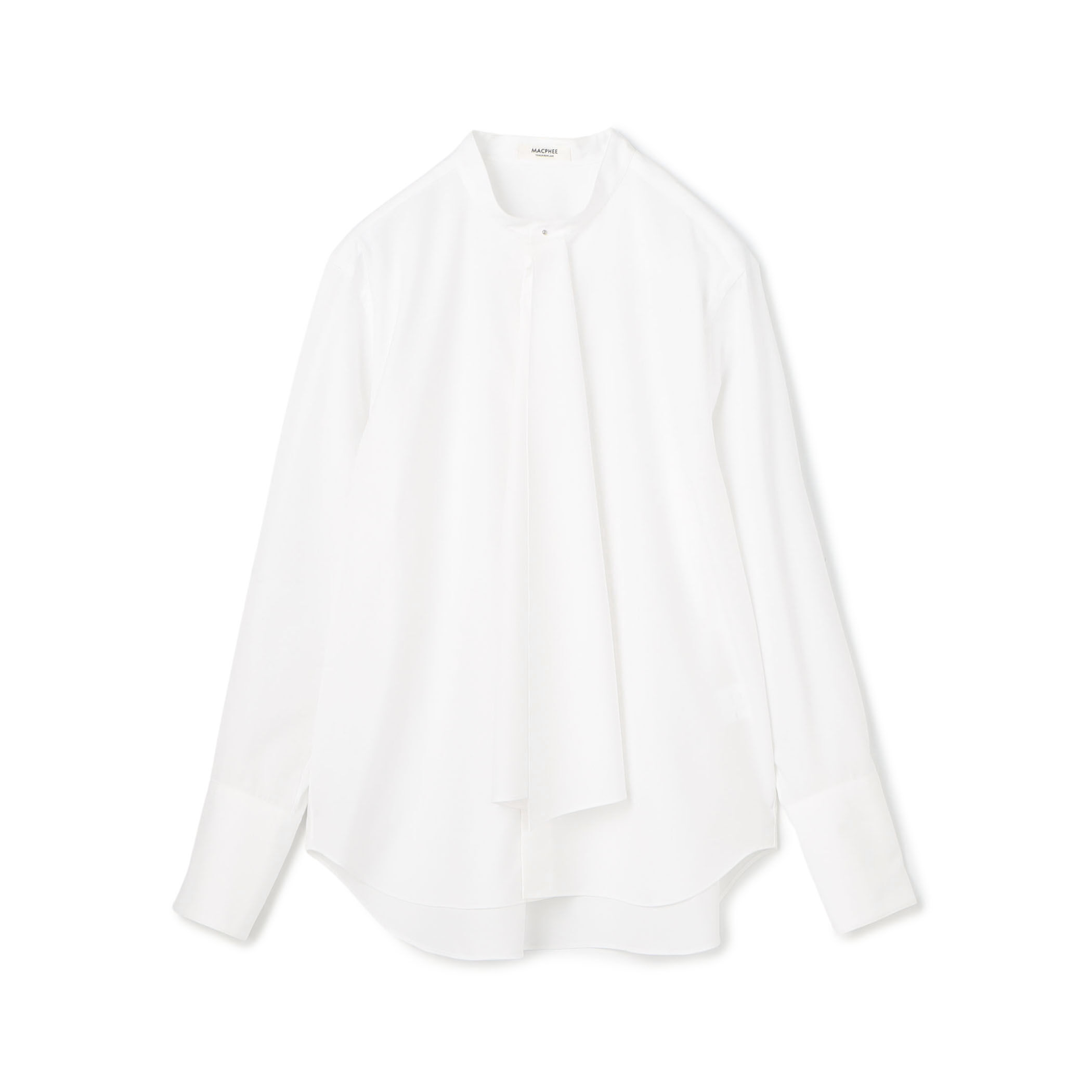 美品 マカフィー トゥモローランド コットンブロードボウタイブラウス 洗える 美品 マカフィー トゥモローランド コットンブロードボウタイ