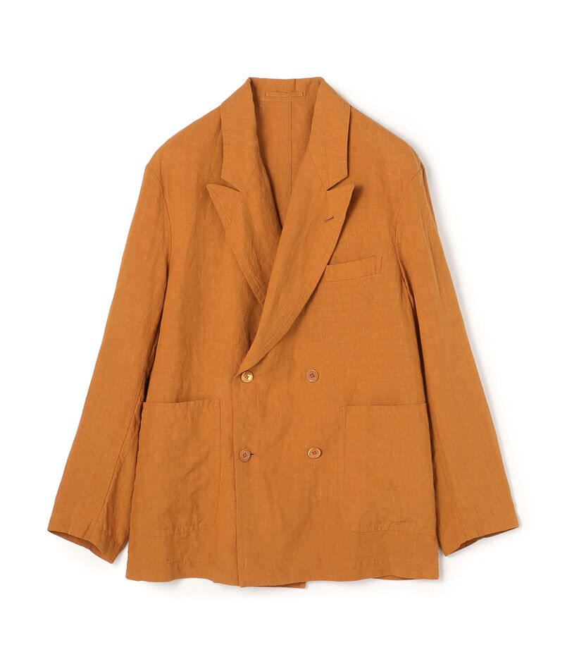 80リネン ダブルブレステッド4Bジャケット