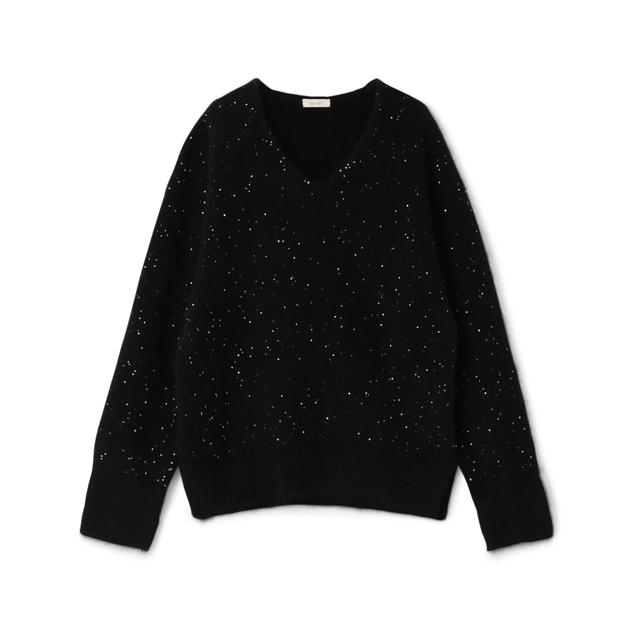 maoooo　　フォックスカシミヤ Vネックプルオーバー　ラメ　ファー フォックスカシミヤ Vネックプルオーバー | maison