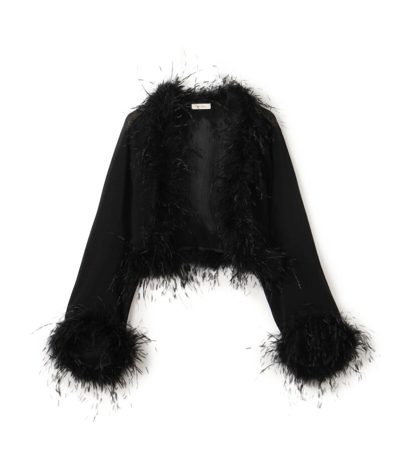 クレープ デシン ファーボレロ