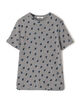 コットンモダールフライス フラワープリント Tシャツ