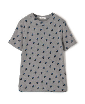 コットンモダールフライス フラワープリント Tシャツ