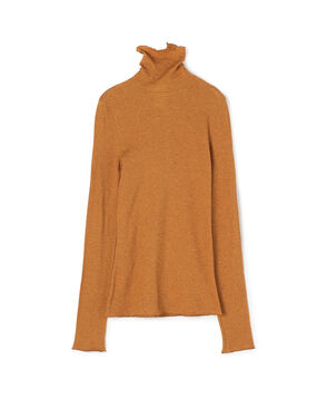 コットンシルクリブ タートルネックプルオーバー