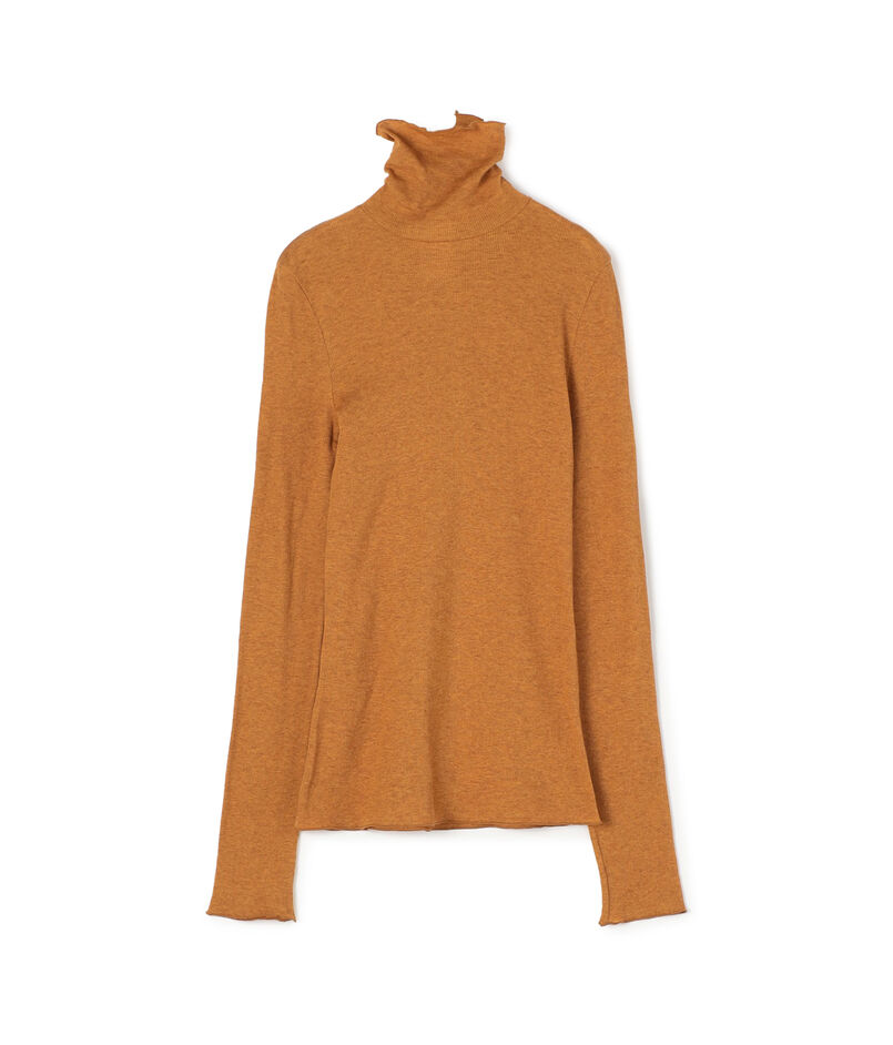 コットンシルクリブ タートルネックプルオーバー