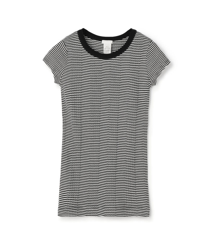 ランダムテレコリブ フレンチスリーブプルオーバー