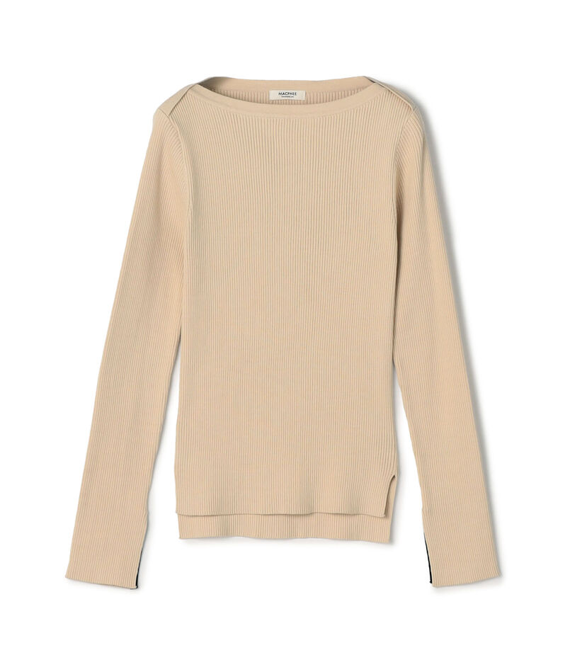 コットンリブ ボートネックプルオーバー