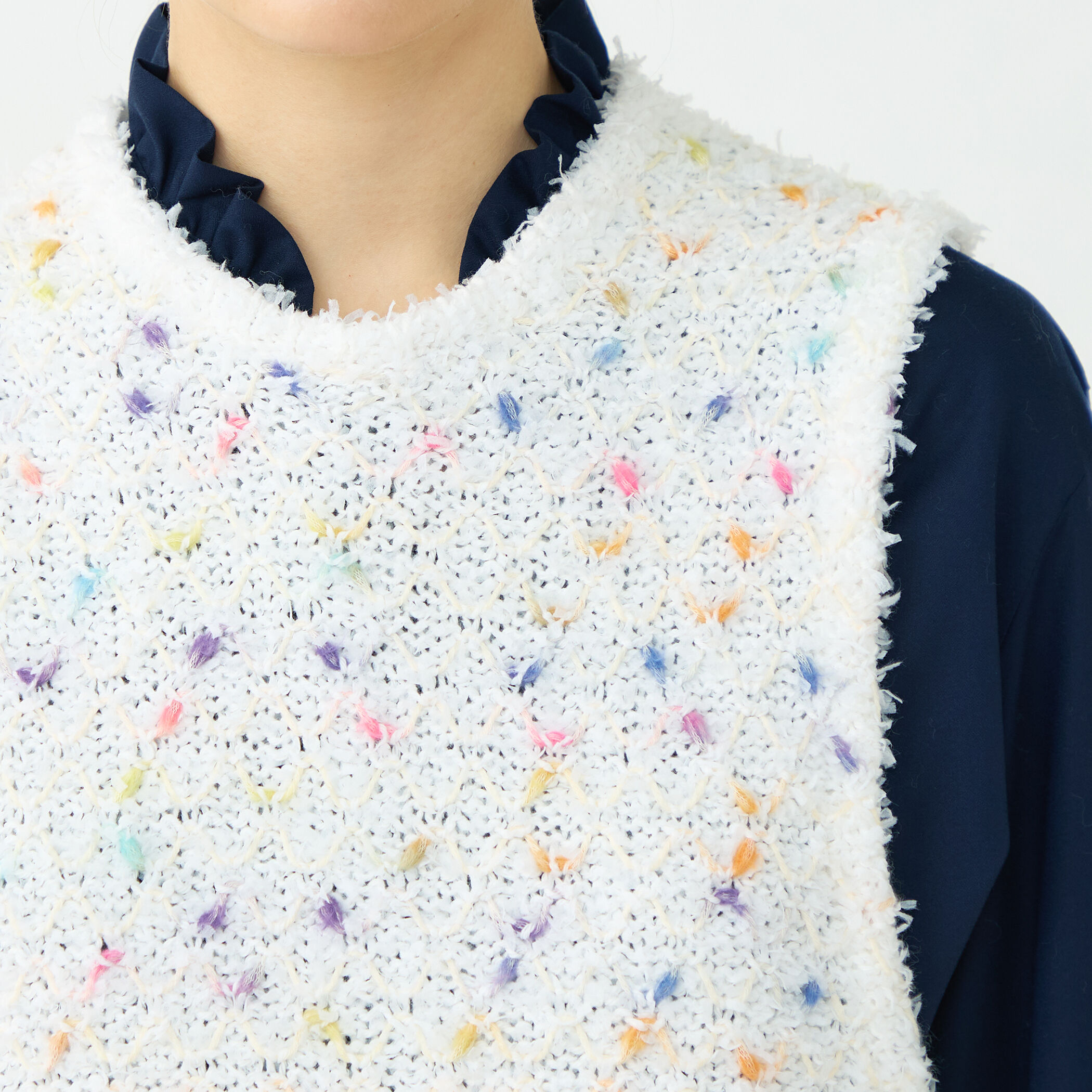 マテリアルカラーミックス クルーネックベスト｜トゥモローランド 公式通販