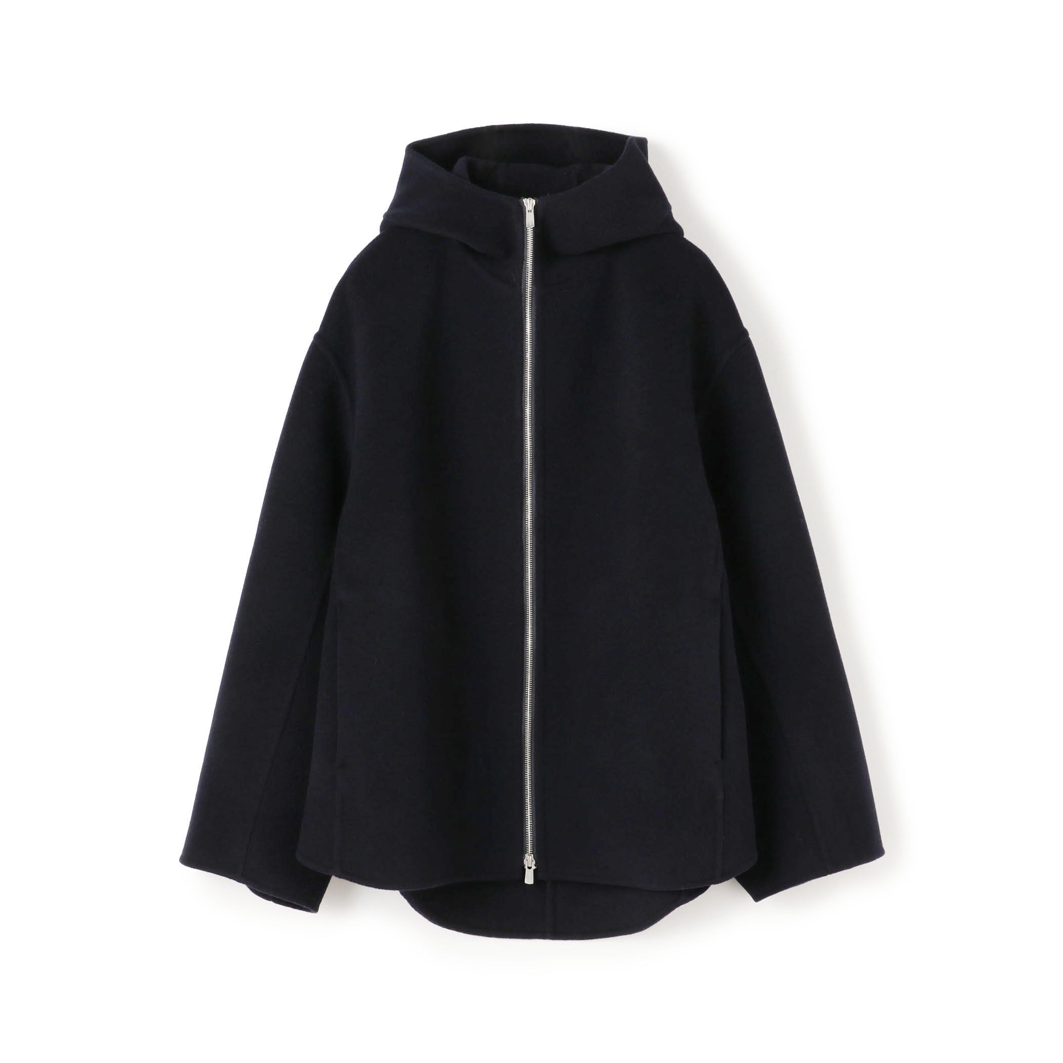 ウールカシミヤダブルフェイス フーデッドショートコート