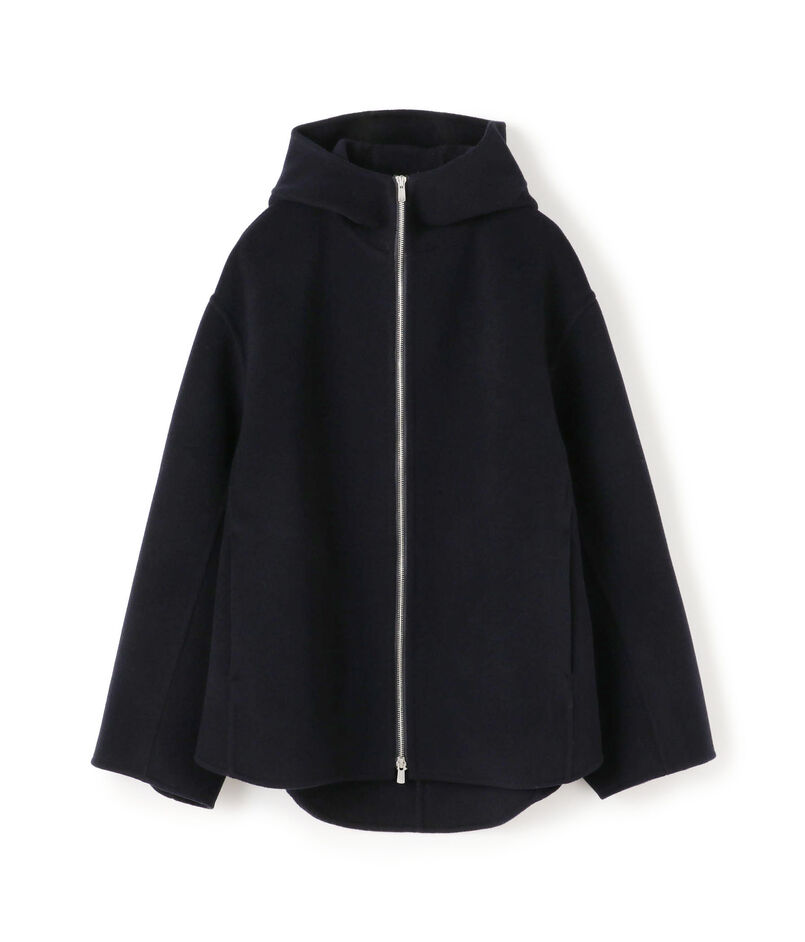 ウールカシミヤダブルフェイス フーデッドショートコート