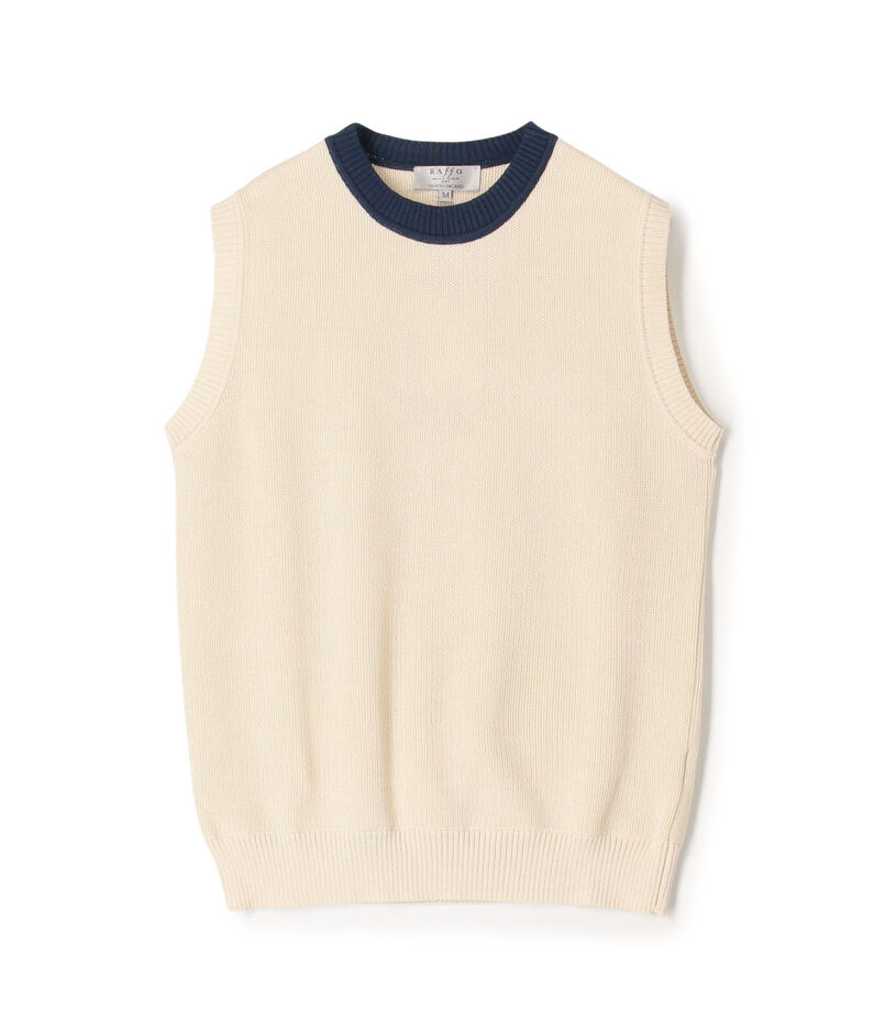 【別注】Raffa Molina コットン クルーネック ニットベスト