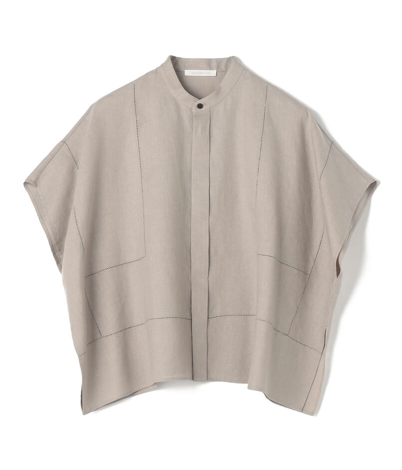 【一部WEB先行予約】フレンチリネン スタンドカラーシャツ
