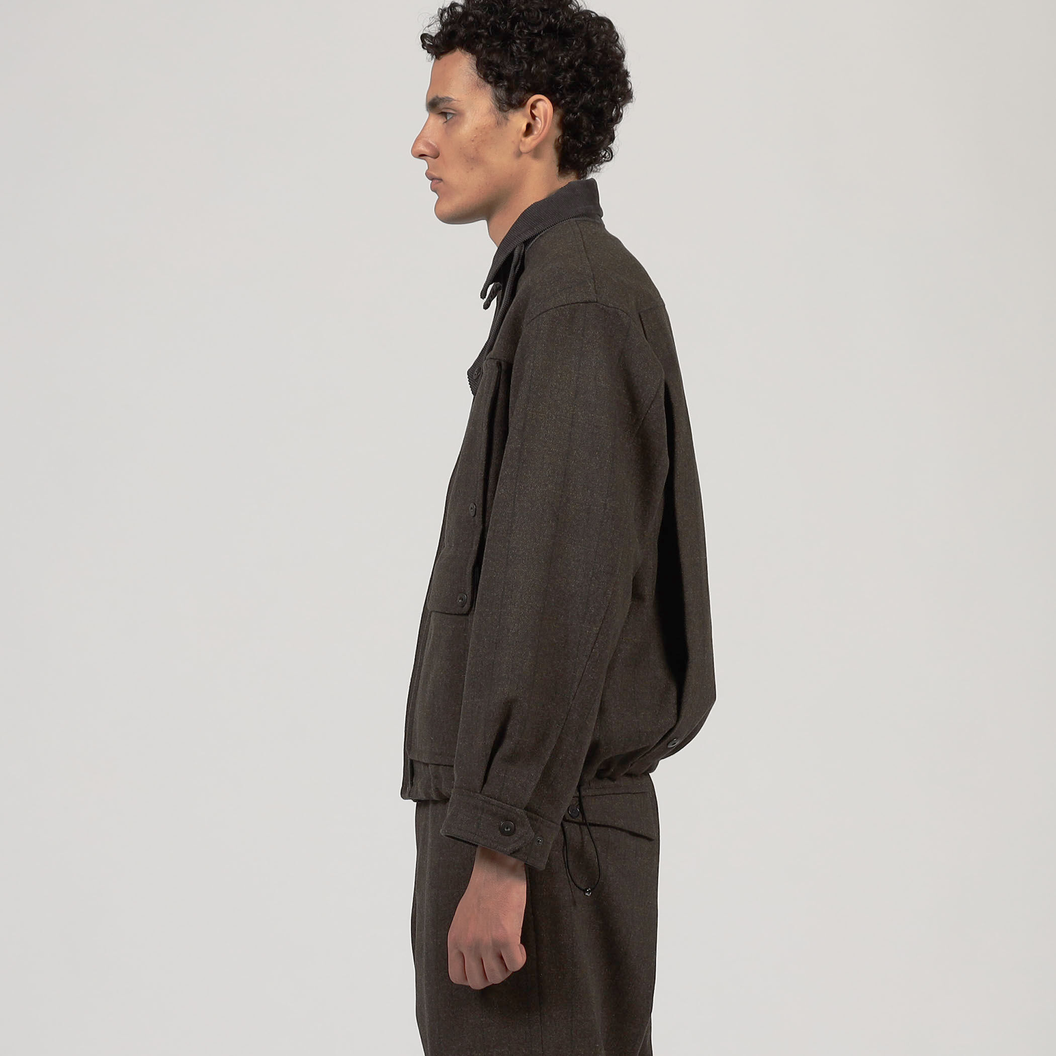 ウールメルトンストライプ ショートブルゾン｜トゥモローランド 公式通販