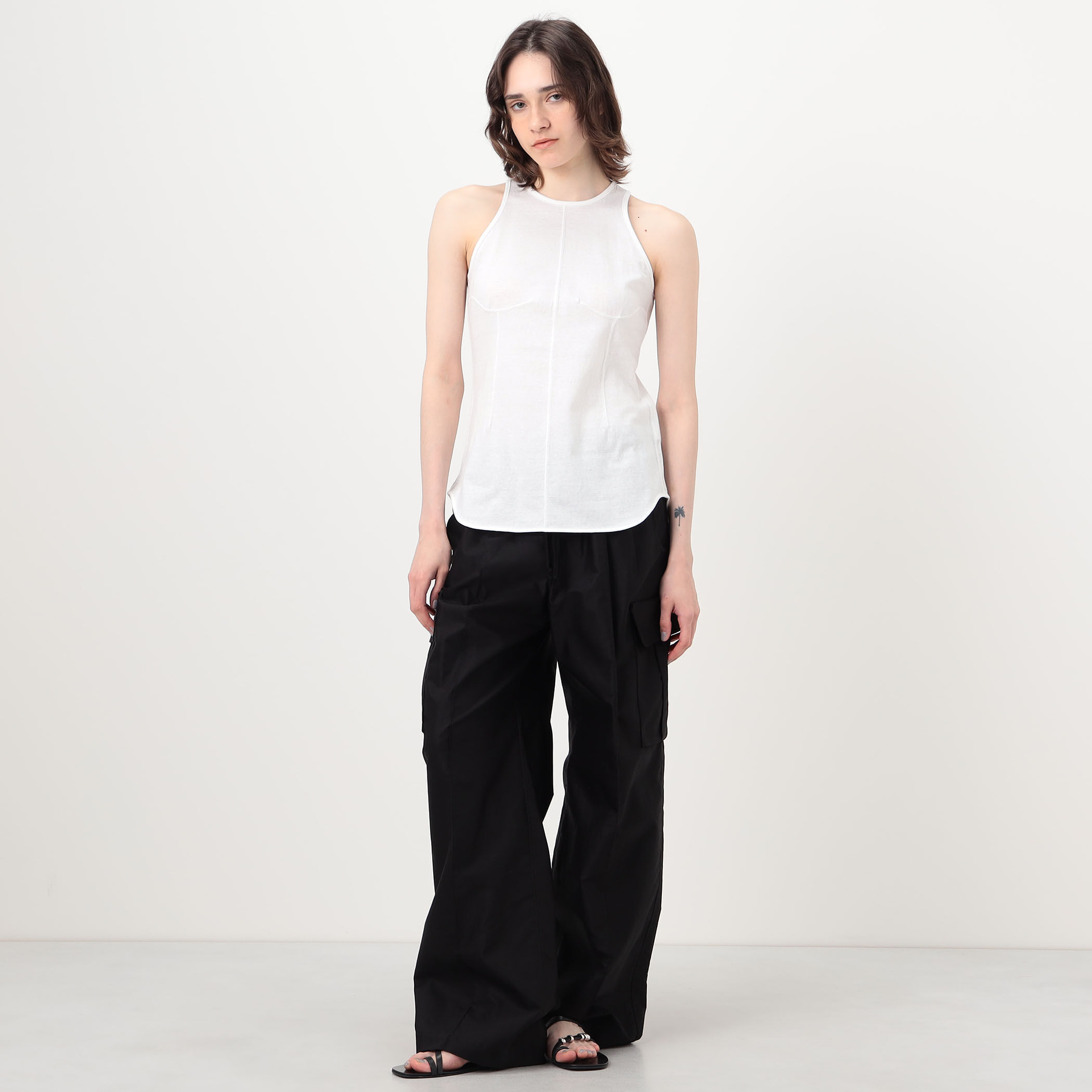 Mame Kurogouchi Cotton Plainstitch Sleeveless Top コットン