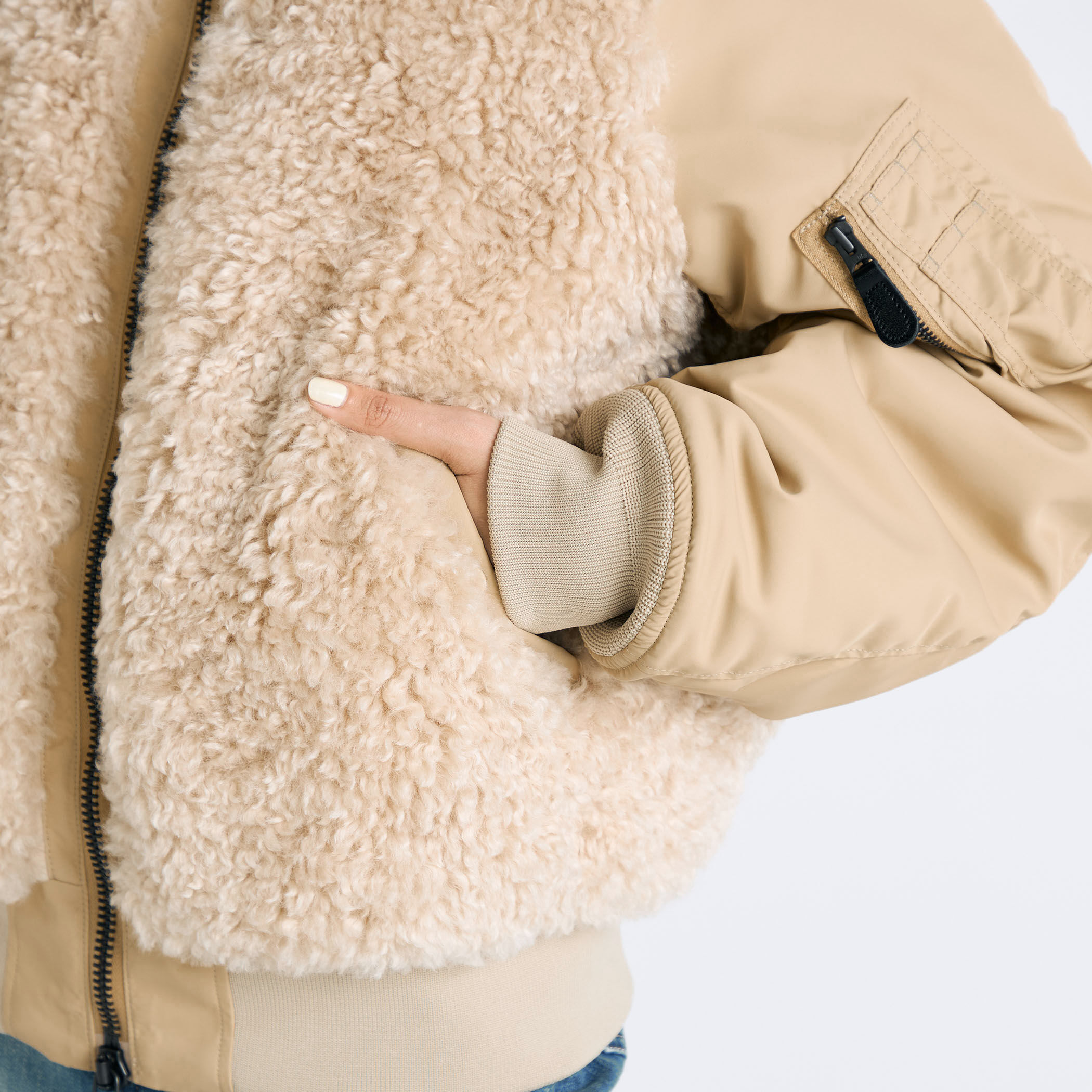 別注】HYKE FAUX SHEARLING TYPE MA-1JACKET｜トゥモローランド 公式通販