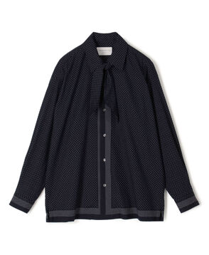 コットンレーヨン スカーフプリント ロングスリーブシャツ