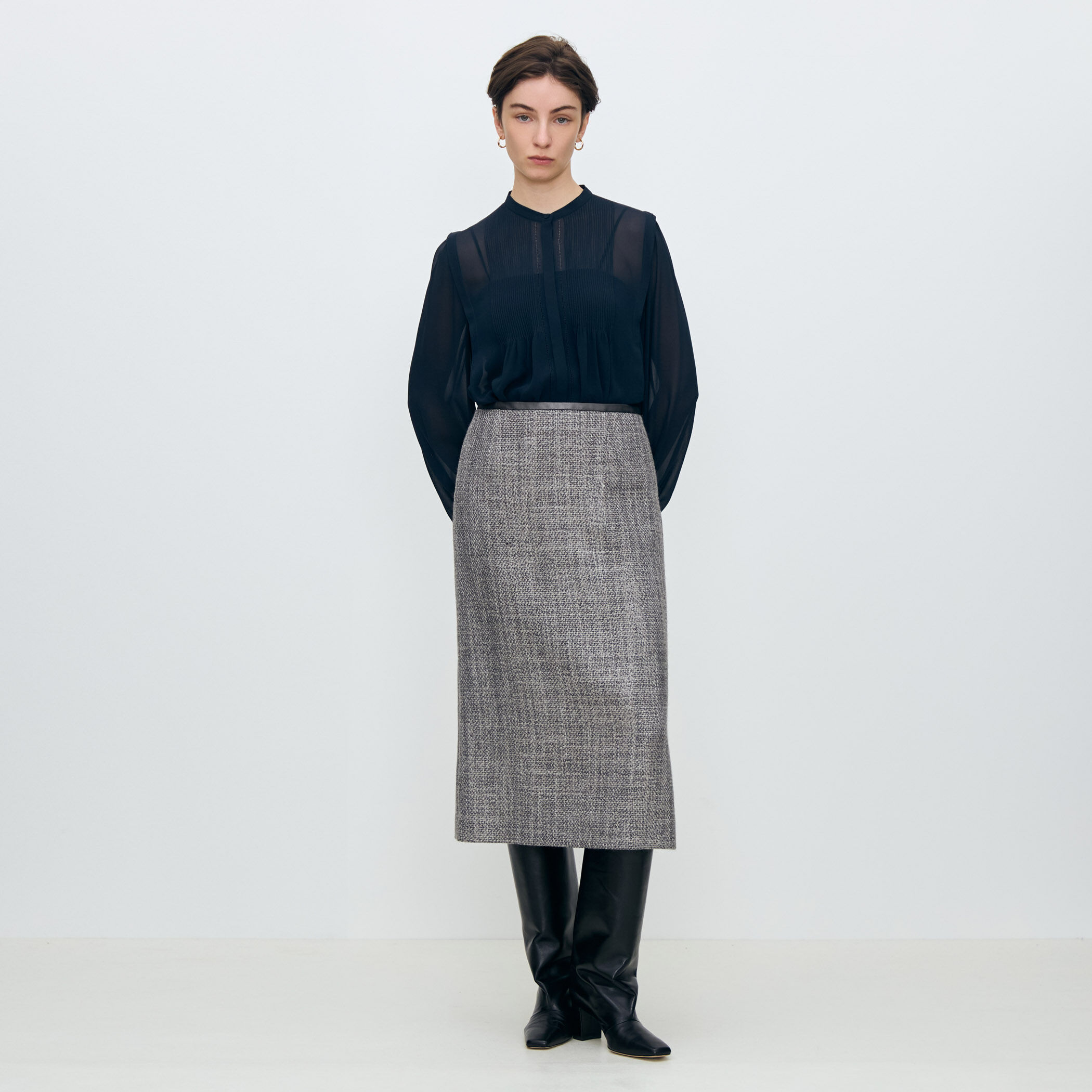 シルクシフォン ピンタックブラウス｜トゥモローランド 公式通販