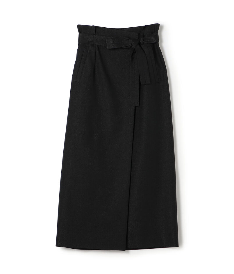 ラメミックスストレッチ ラップロングタイトスカート