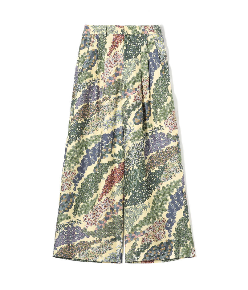 シルクツイル FLOWER RIVERプリント 2タックワイドパンツ