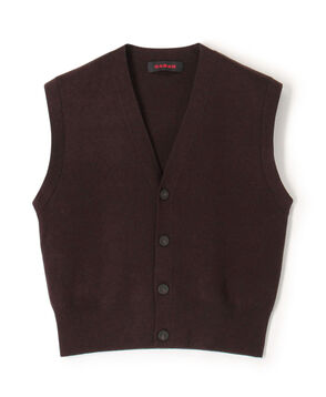 コットンカシミヤ Vネックドロップショルダーベスト
