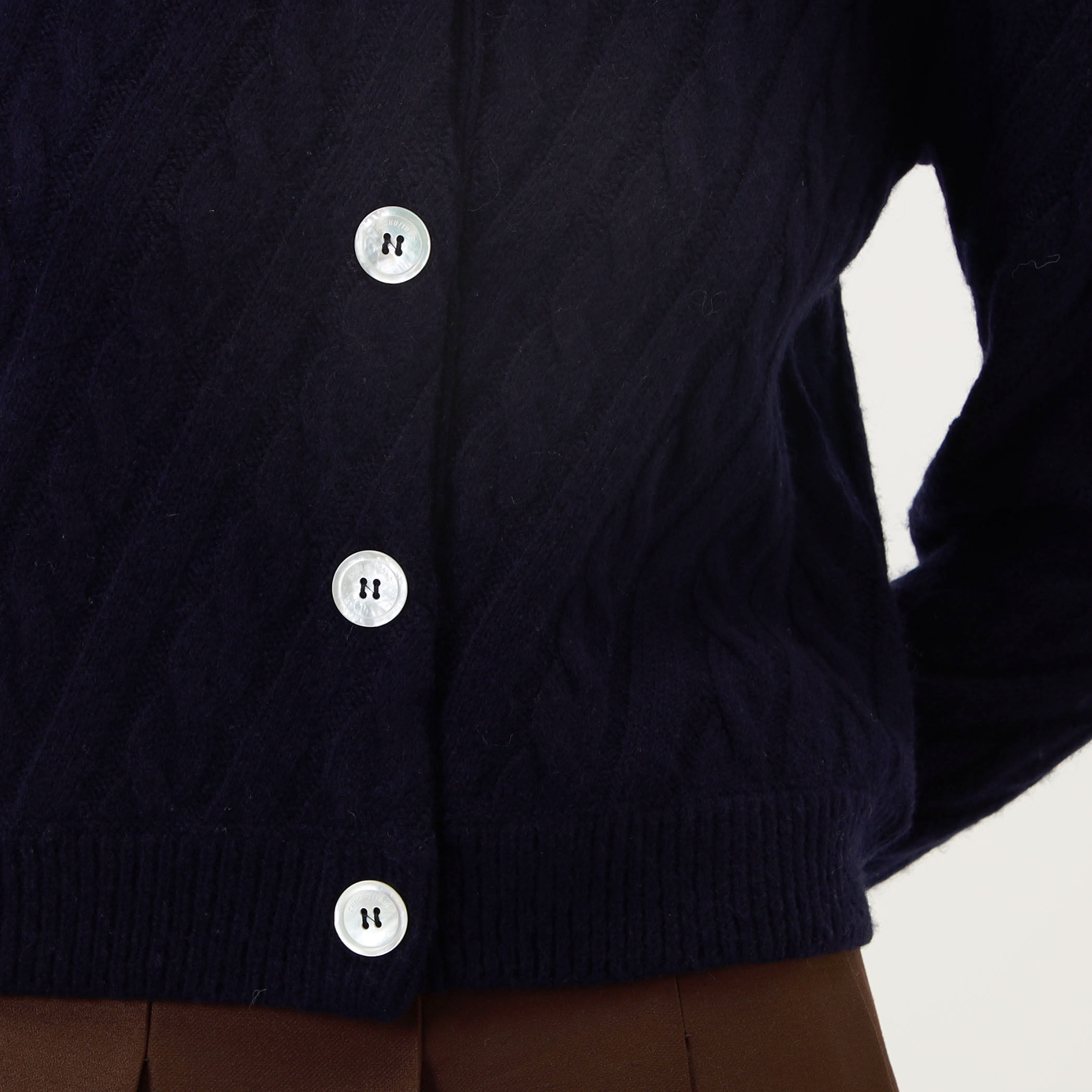SHUSHU/TONG Cable Knit Cardigan ケーブルニット カーディガン