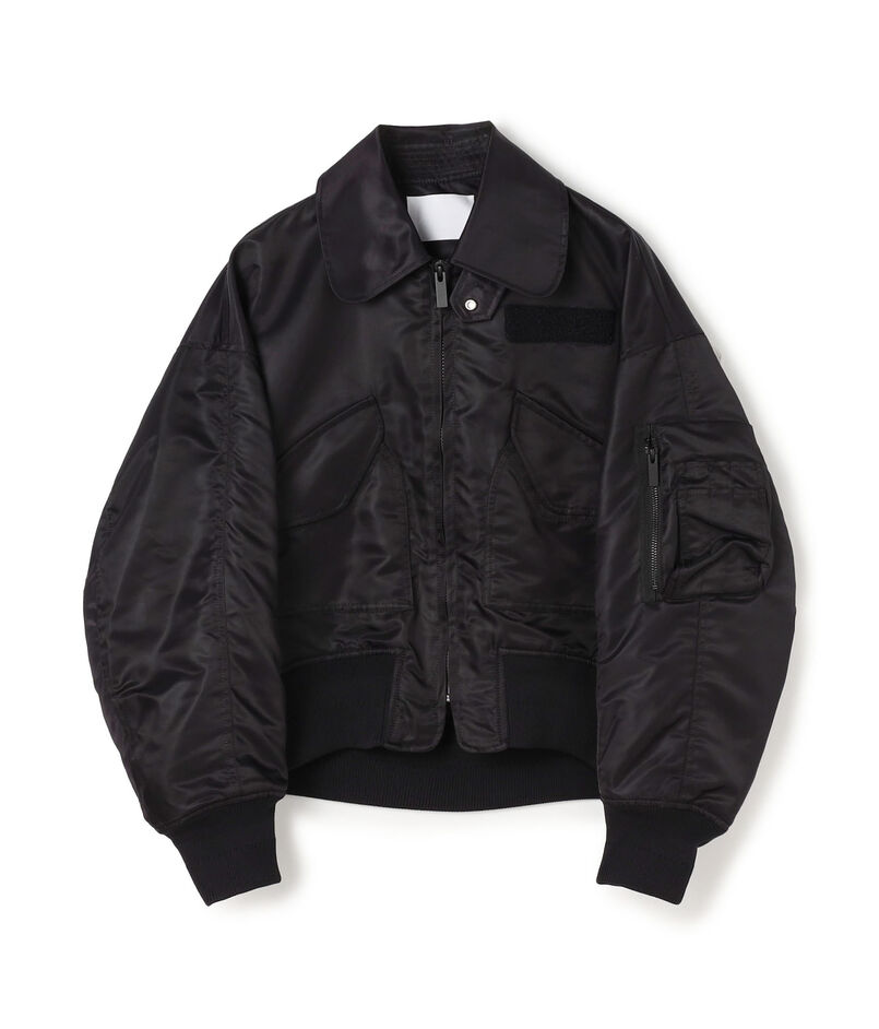 Mame Kurogouchi Nylon Twill 3D Embroidery Flight Jacket フライトジャケット