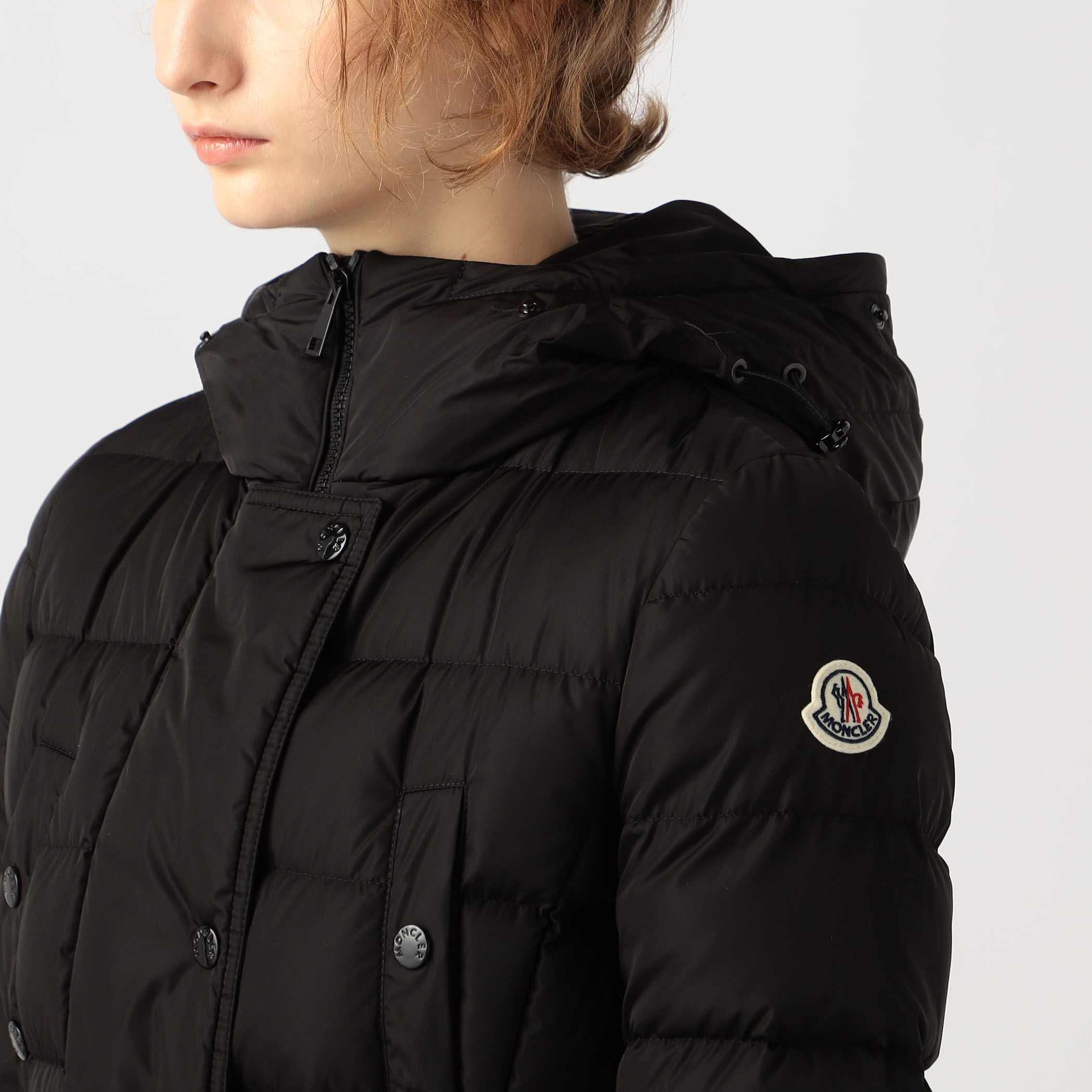OLD MONCLERダウンハーフコート 千鳥格子 ブラウン 黒タグ size2