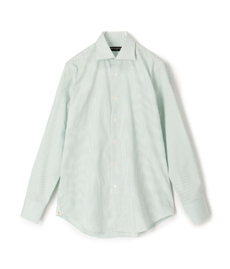 ■120/2コットン キャンディストライプ  レギュラーカラー ドレスシャツ
