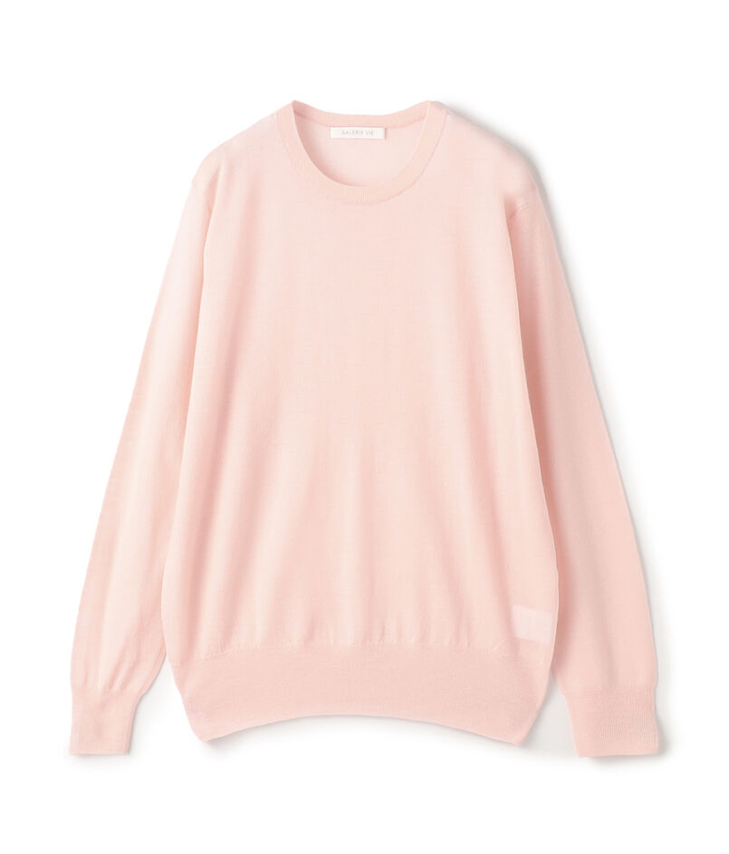 ウーステッドカシミヤ クルーネックプルオーバー