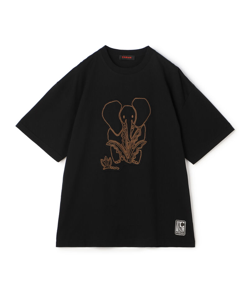 CABaN ドライスビンコットン ELEPHANTエンブロイダリー Tシャツ