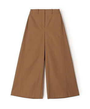 コットンギャバジン ワイドフレアパンツ