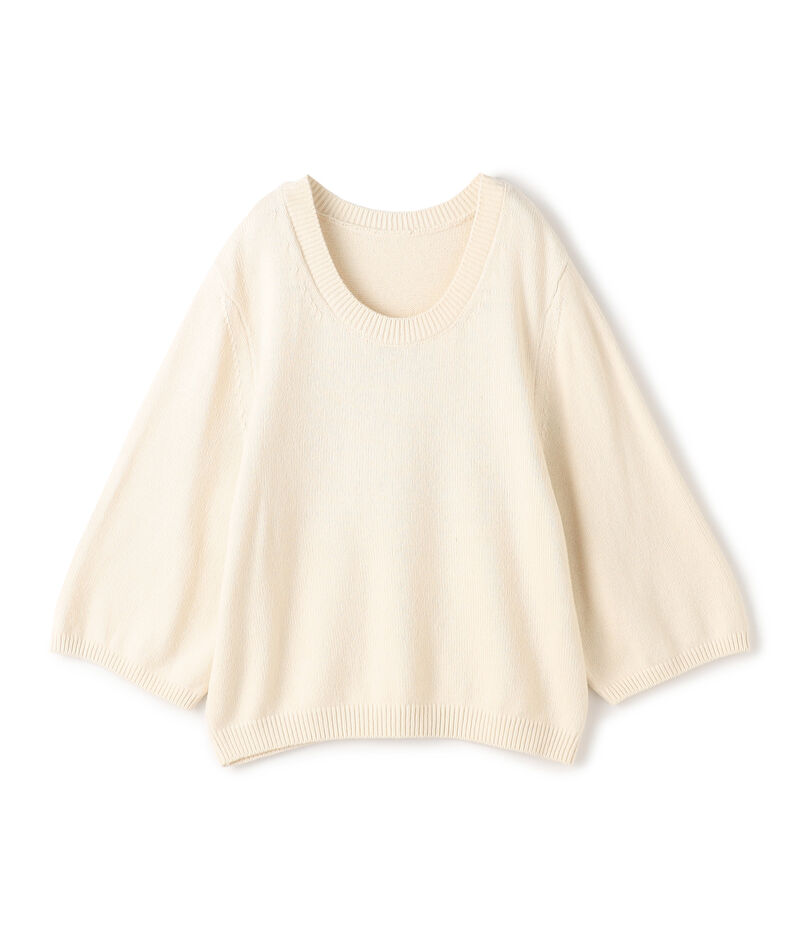 ■コットンカシミヤ オーバルネックプルオーバー
