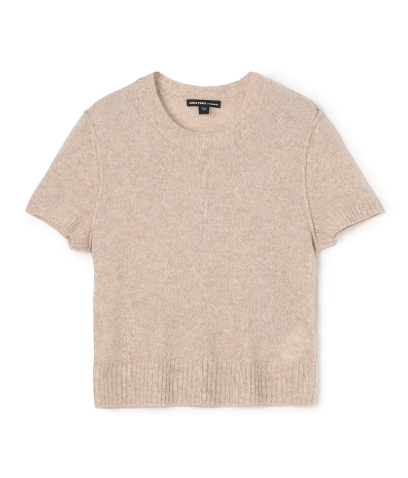 ソフトフェザーウェイト カシミヤ ハーフスリーブニット WOKC3186