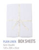 プレーンリネン ボックスシーツ（セミダブル）