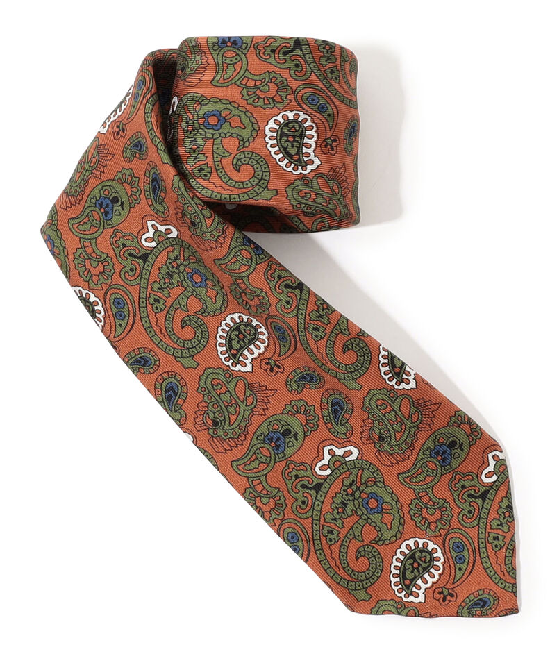 TOMORROWLAND MADE IN ITALY シルクプリント ペイズリー柄ネクタイ