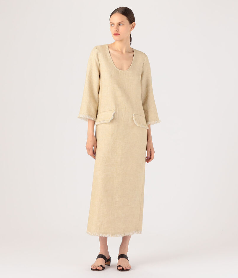BY MALENE BIRGER DELANY リネンフロントポケットロングドレス 