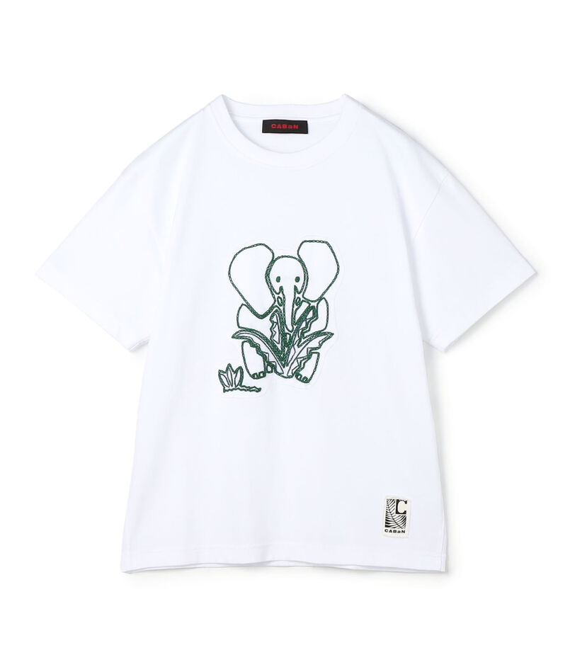 ドライスビンコットン ELEPHANTエンブロイダリー Tシャツ