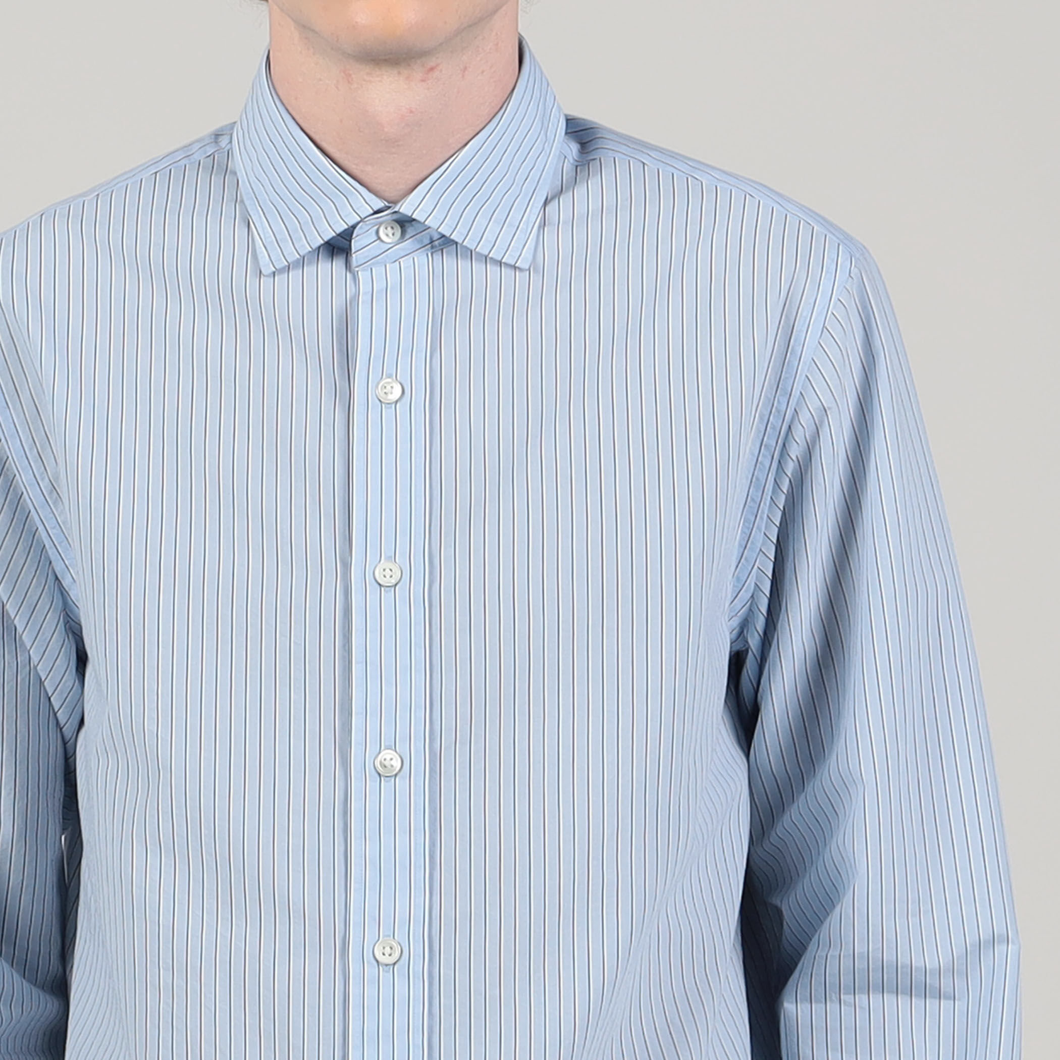 コットンナイロンワッシャー セミワイドカラーシャツ