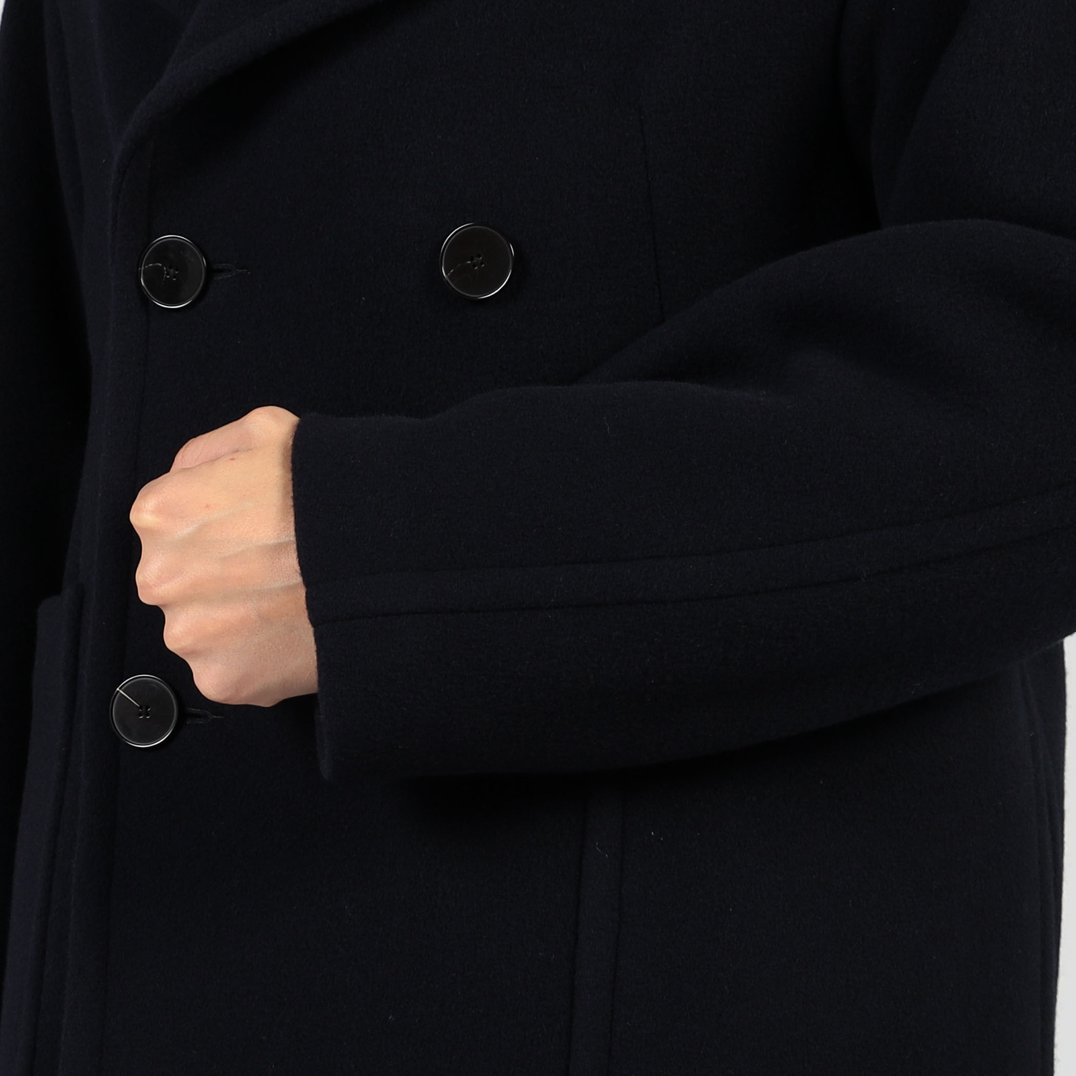 ラムウールモッサー ダブルブレステッド4B Pコート｜トゥモローランド