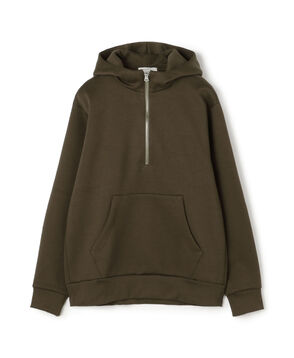 ■スビンコットン ダンボール ハーフジップ パーカ