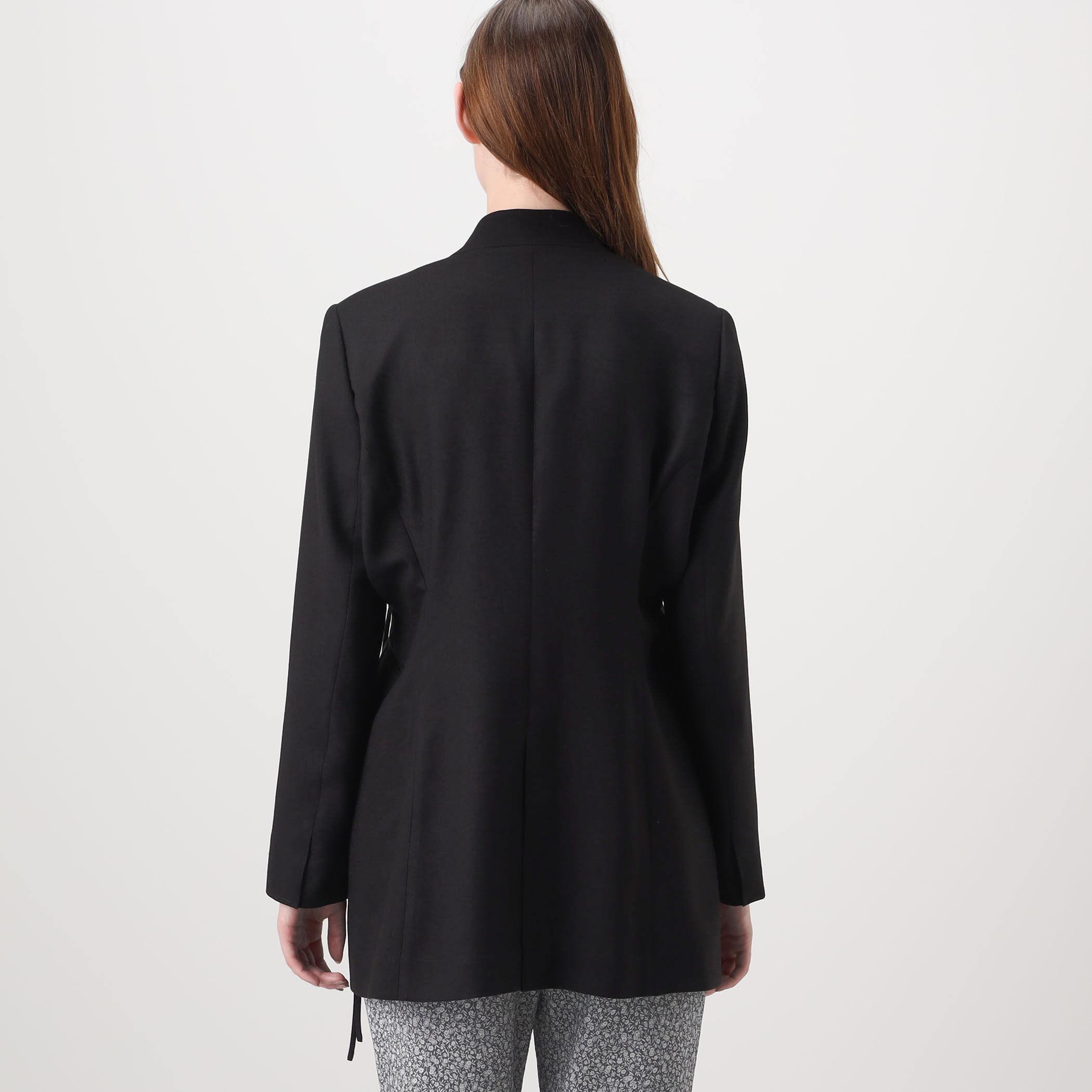 Mame Kurogouchi Triacetate Polyester Collarless Jacket カラーレス