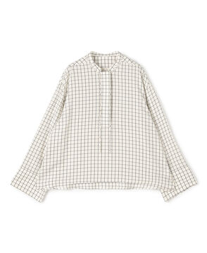 【WEB先行予約】プレイドセルロースツイル プルオーバーブラウス