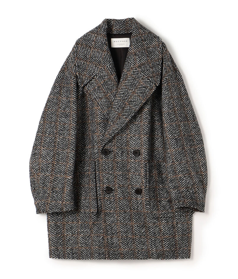 へリンボンスライバー ダブルブレストコート