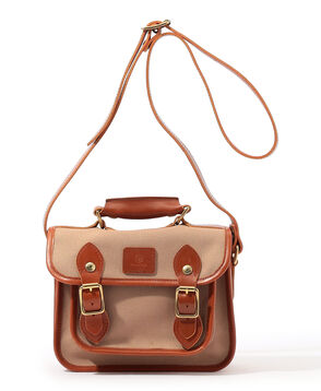 GLENROYAL ブライドルレザー&times;キャンバス サッチェルバッグ