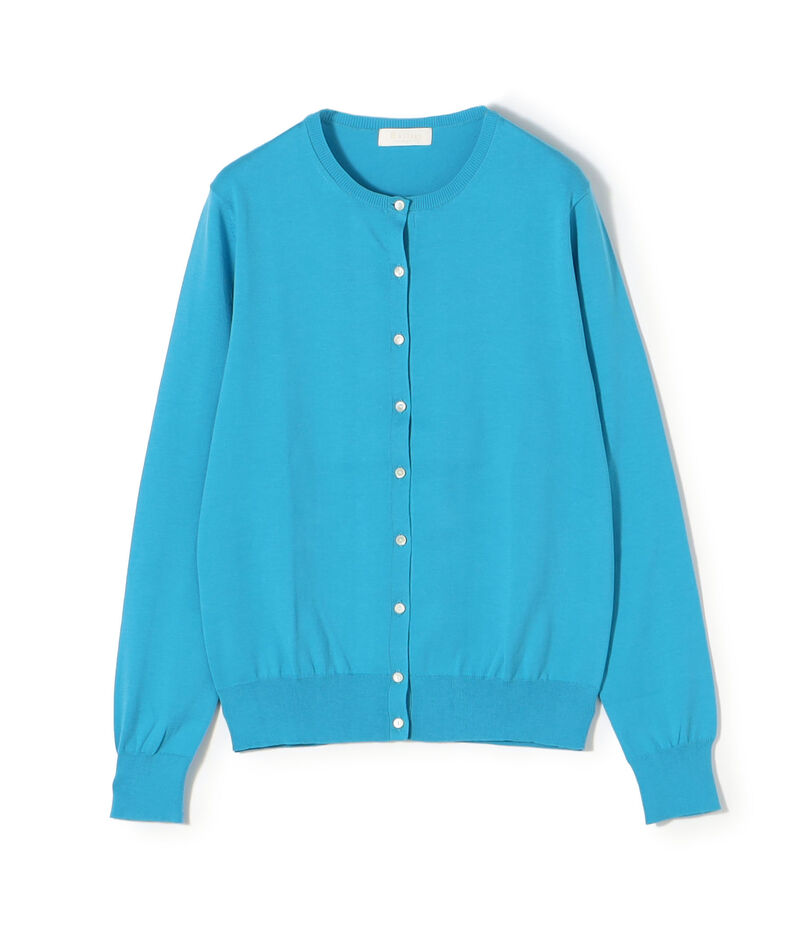 ハイゲージコットン クルーネックカーディガン