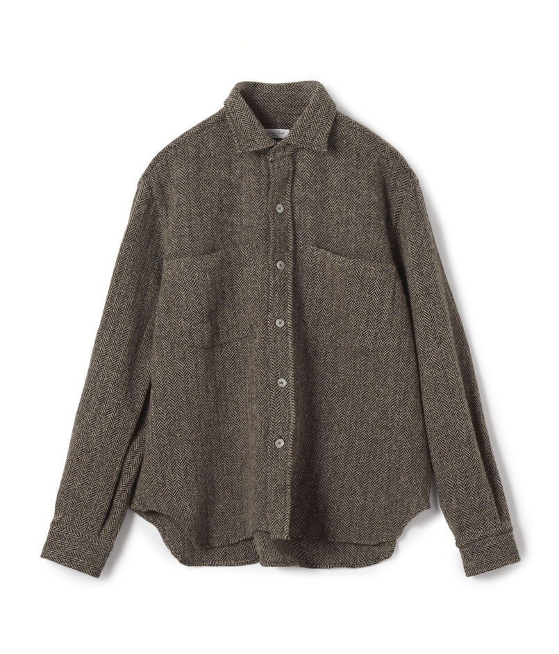 Salvatore Piccolo ウールヘリンボーン ダブルポケットシャツブルゾン