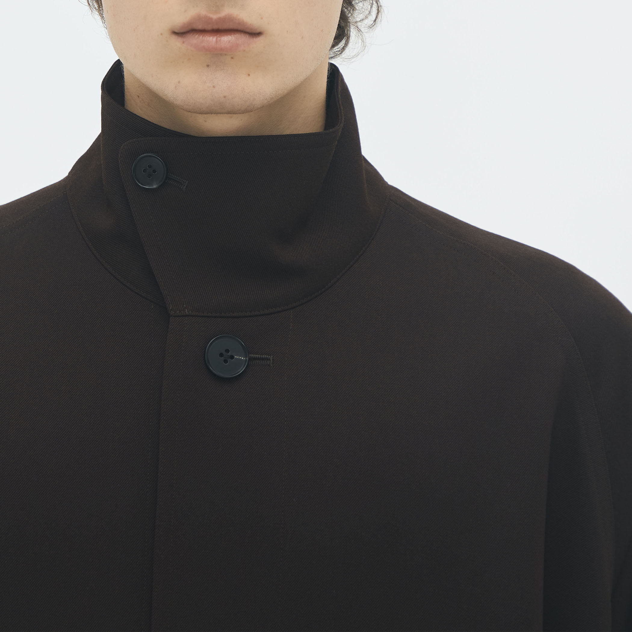 m　キャバン　ブラック　コート ウールギャバジン スタンドカラーコート｜トゥモローランド 公式通販